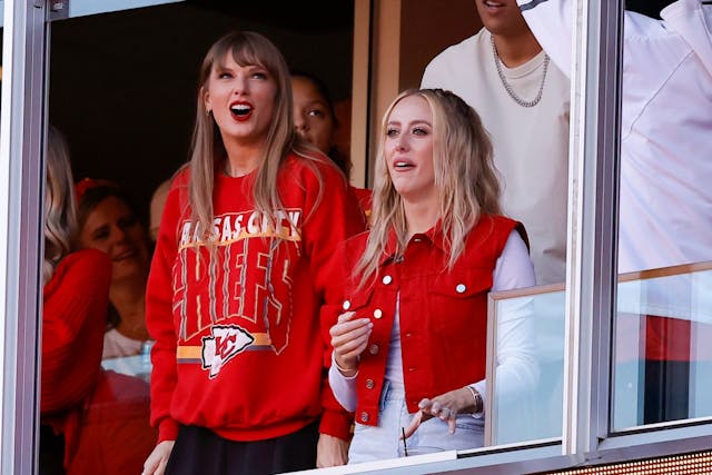 Taylor Swift attending a Chiefs Home Game in Chiefs Apparel