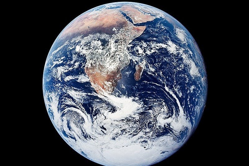 The Earth as seen from space.